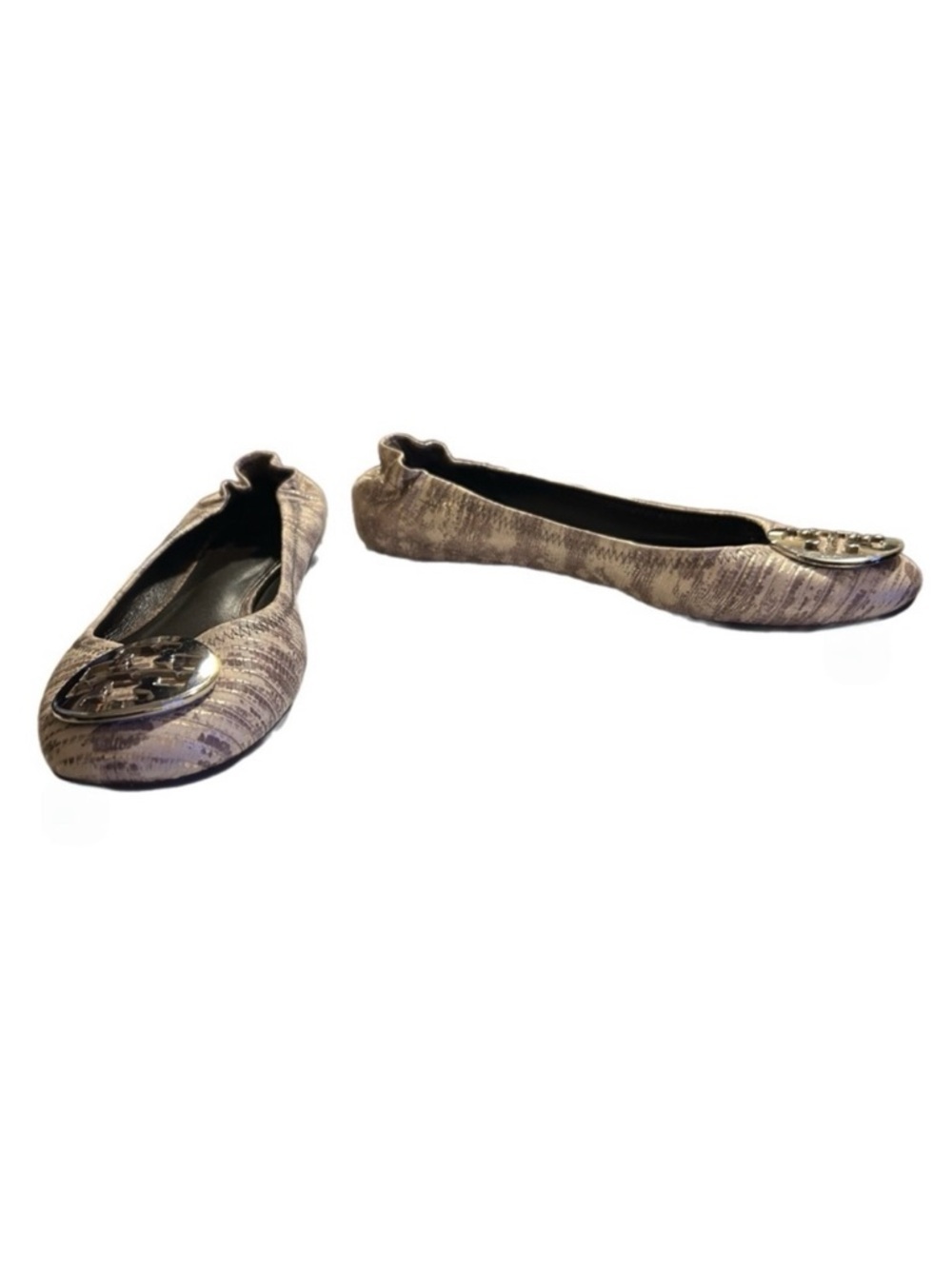 Tory Burch Women's Cream Patterned Flats